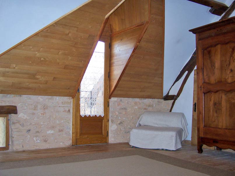 Pré Le Terme, la chambre mezzanine, au Buisson de Cadouin