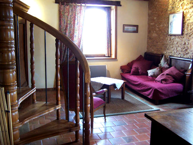 Pré Le Terme, le coin salon, au Buisson de Cadouin